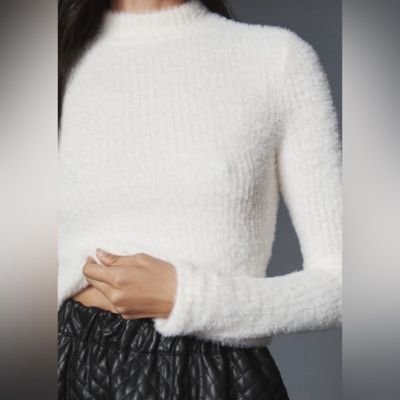 Anthropologie Mock Neck Fuzzy Sweater - Picture 3 of 7